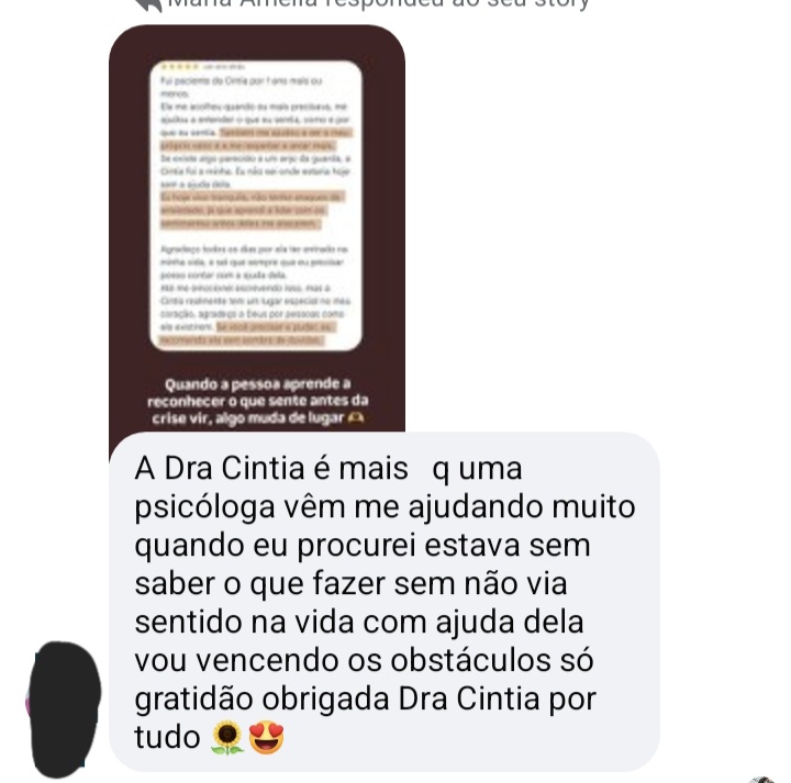Screenshot do depoimento