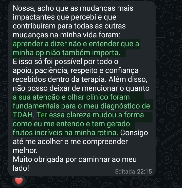 Screenshot do depoimento
