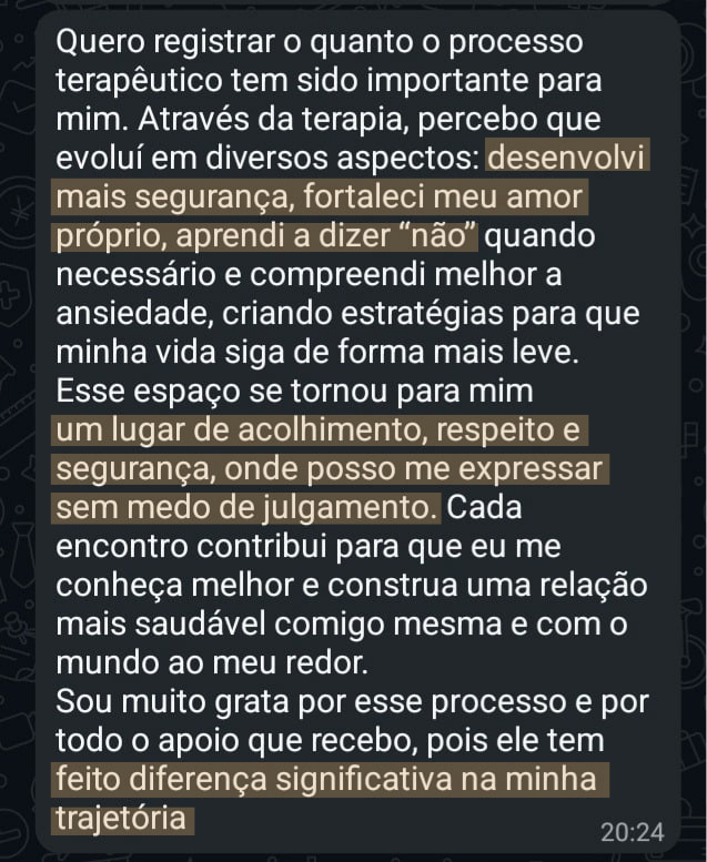 Screenshot do depoimento